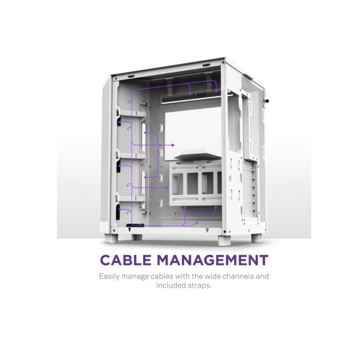 NZXT H6 FLOW COMPACT DUAL-CHAMBER ATX WHITE CASE - Image 4