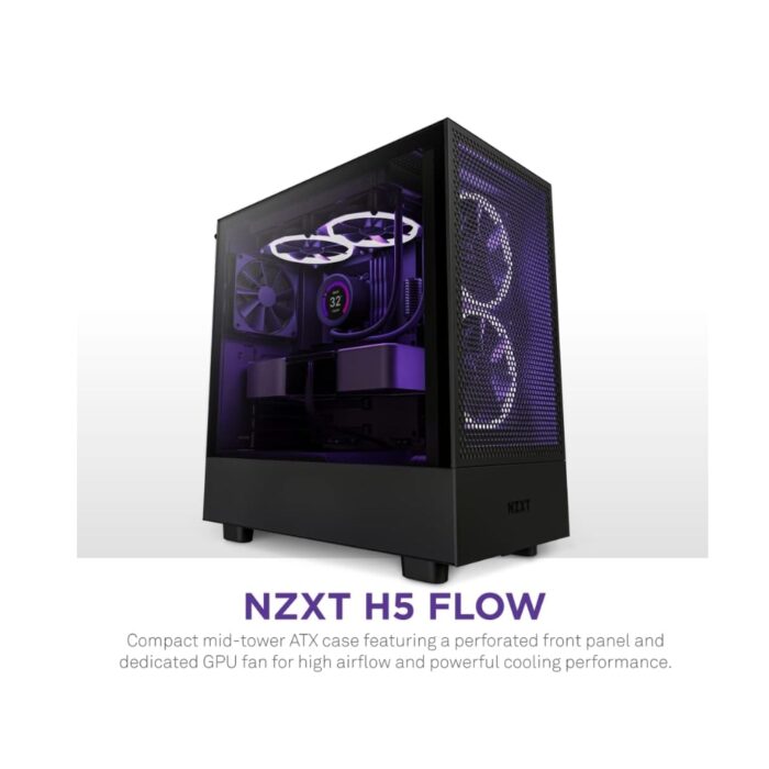 NZXT H5 FLOW EDITION ATX MID TOWER CASE - BLACK