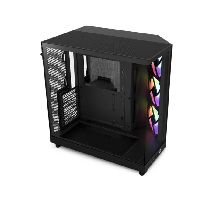 NZXT H6 FLOW RGB COMPACT DUAL-CHAMBER ATX  BLACK CASE