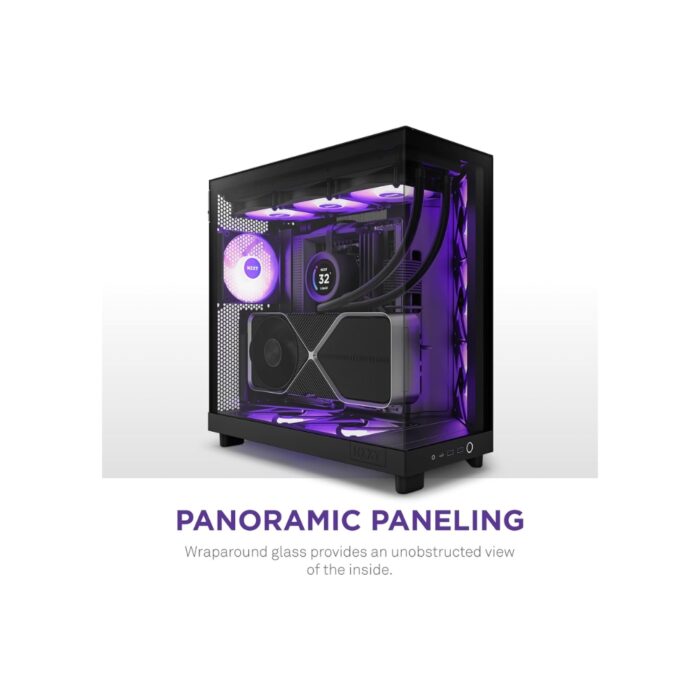 NZXT H6 FLOW RGB COMPACT DUAL-CHAMBER ATX  BLACK CASE - Image 2