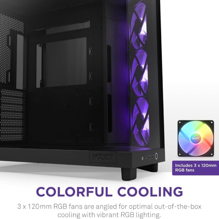 NZXT H6 FLOW RGB COMPACT DUAL-CHAMBER ATX  BLACK CASE - Image 4