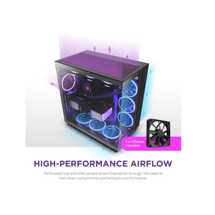 NZXT H9 FLOW EDITION ATX MID TOWER BLACK CASE - Image 3