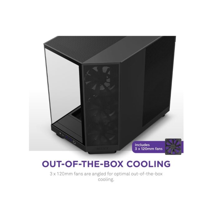 NZXT H6 FLOW COMPACT DUAL-CHAMBER ATX BLACK CASE - Image 4