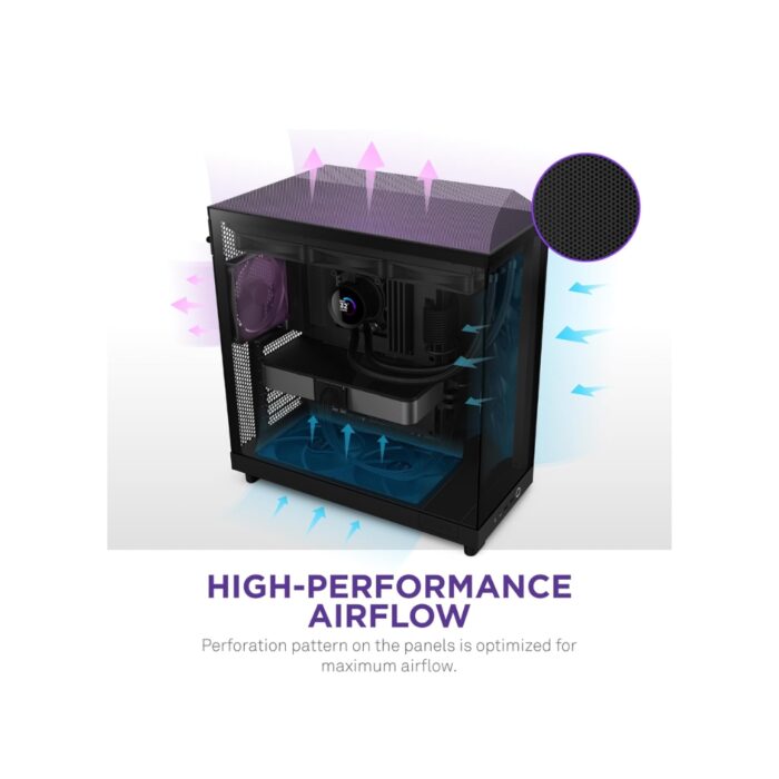 NZXT H6 FLOW COMPACT DUAL-CHAMBER ATX BLACK CASE - Image 5