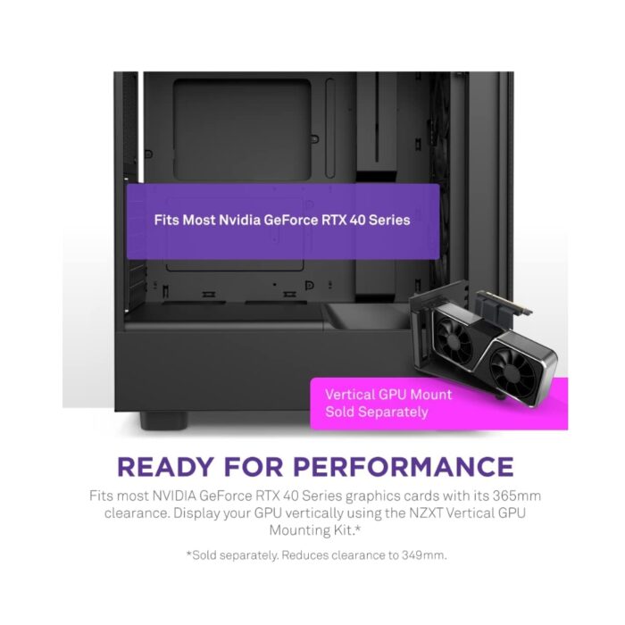 NZXT H5 FLOW EDITION ATX MID TOWER CASE - BLACK - Image 6