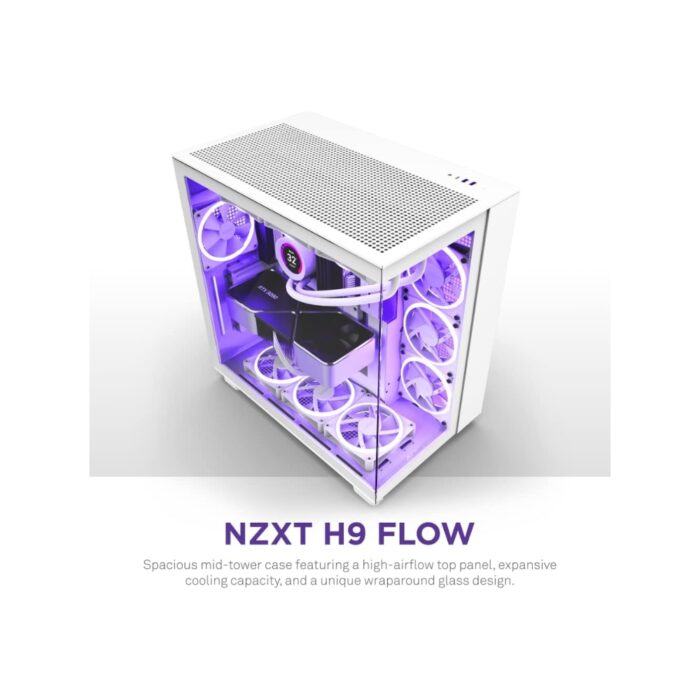 NZXT H9 FLOW EDITION ATX MID TOWER WHITE CASE - Image 2