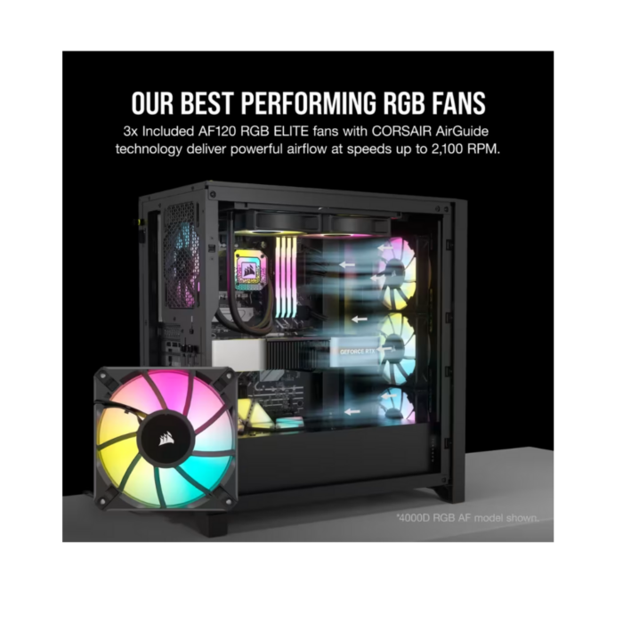 CORSAIR 5000D ICUE AIRFLOW FAN RGB MT CASE BLACK - Image 2