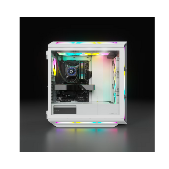 CORSAIR ICUE 5000T RGB TEMPERED GLASS MID-TOWER CASE WHITE - Image 2