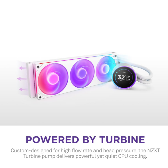 NZXT Kraken Elite RGB 360 Liquid Cooler - White - Image 2