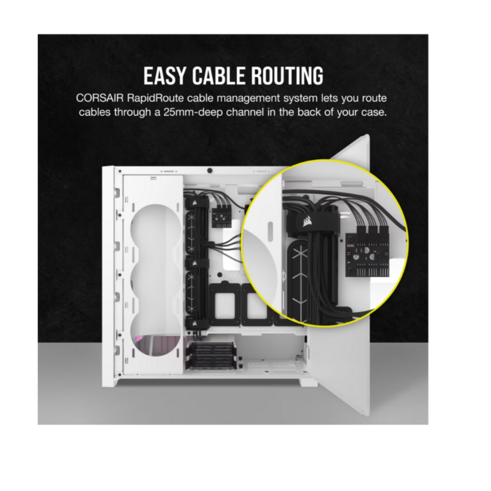 CORSAIR 5000D ICUE AIRFLOW FAN RGB MT CASE WHITE - Image 3