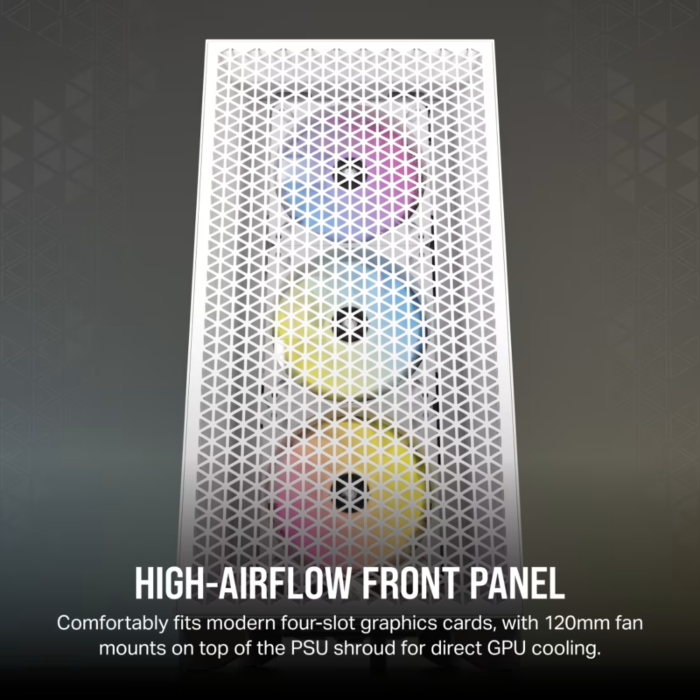 CORSAIR 3000D RGB AIRFLOW TEMPERED GLASS MT CASE WHITE - Image 3