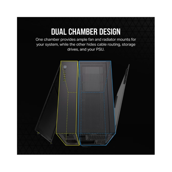 CORSAIR 6500X TEMPERED GLASS MT CASE BLACK - Image 4