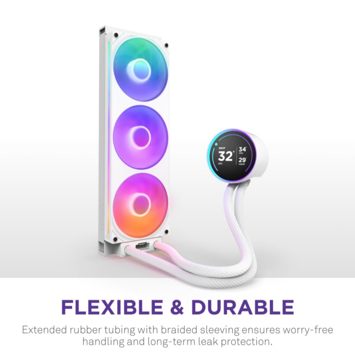 NZXT Kraken Elite RGB 360 Liquid Cooler - White - Image 4