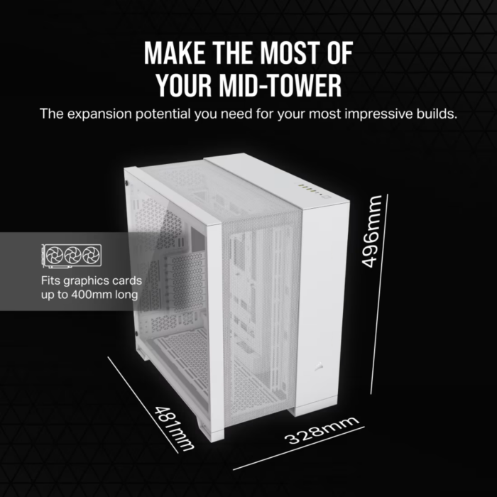 CORSAIR 6500D AIRFLOW TEMPERED GLASS MT CASE WHITE - Image 8